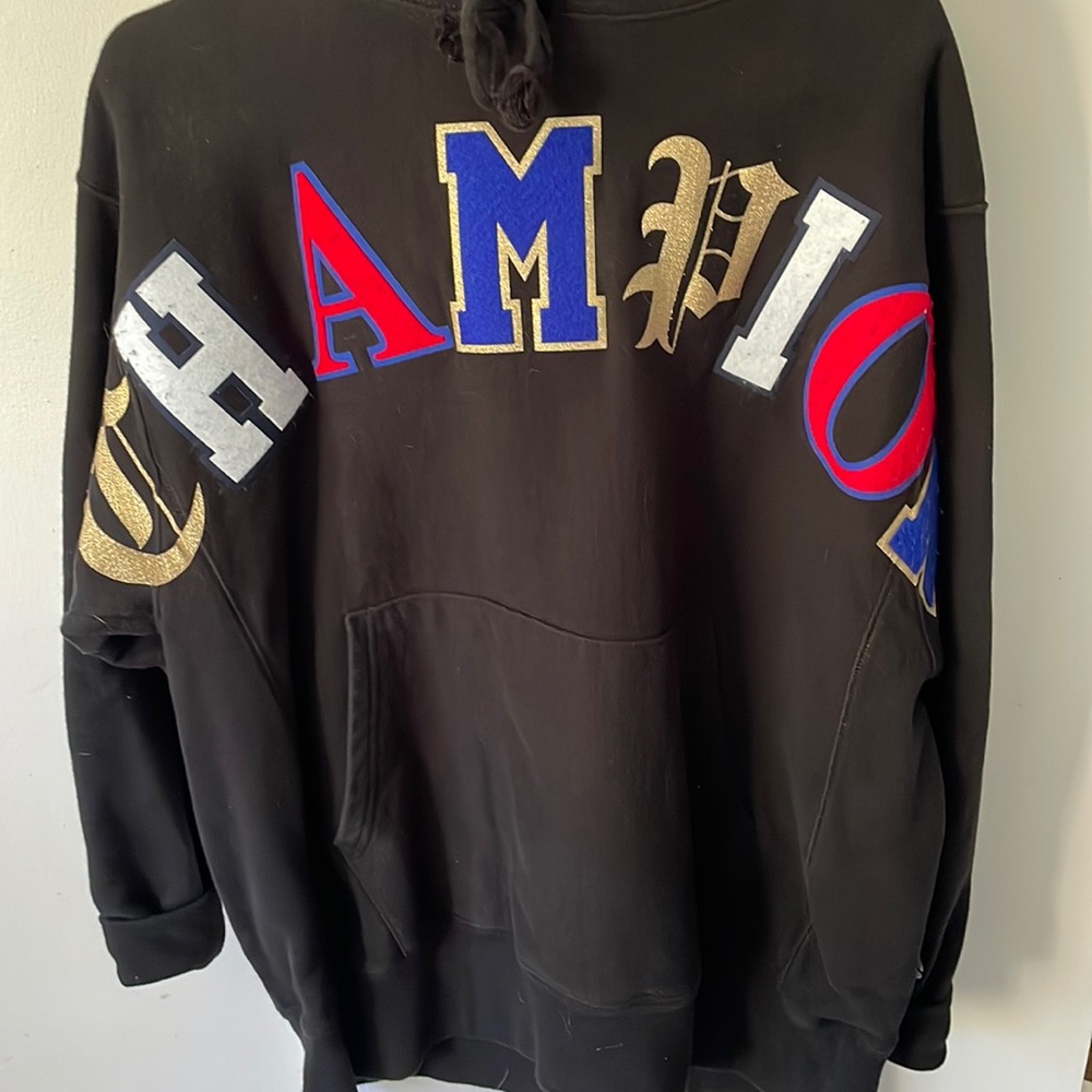 Reverse weave spell out champion hoodie
